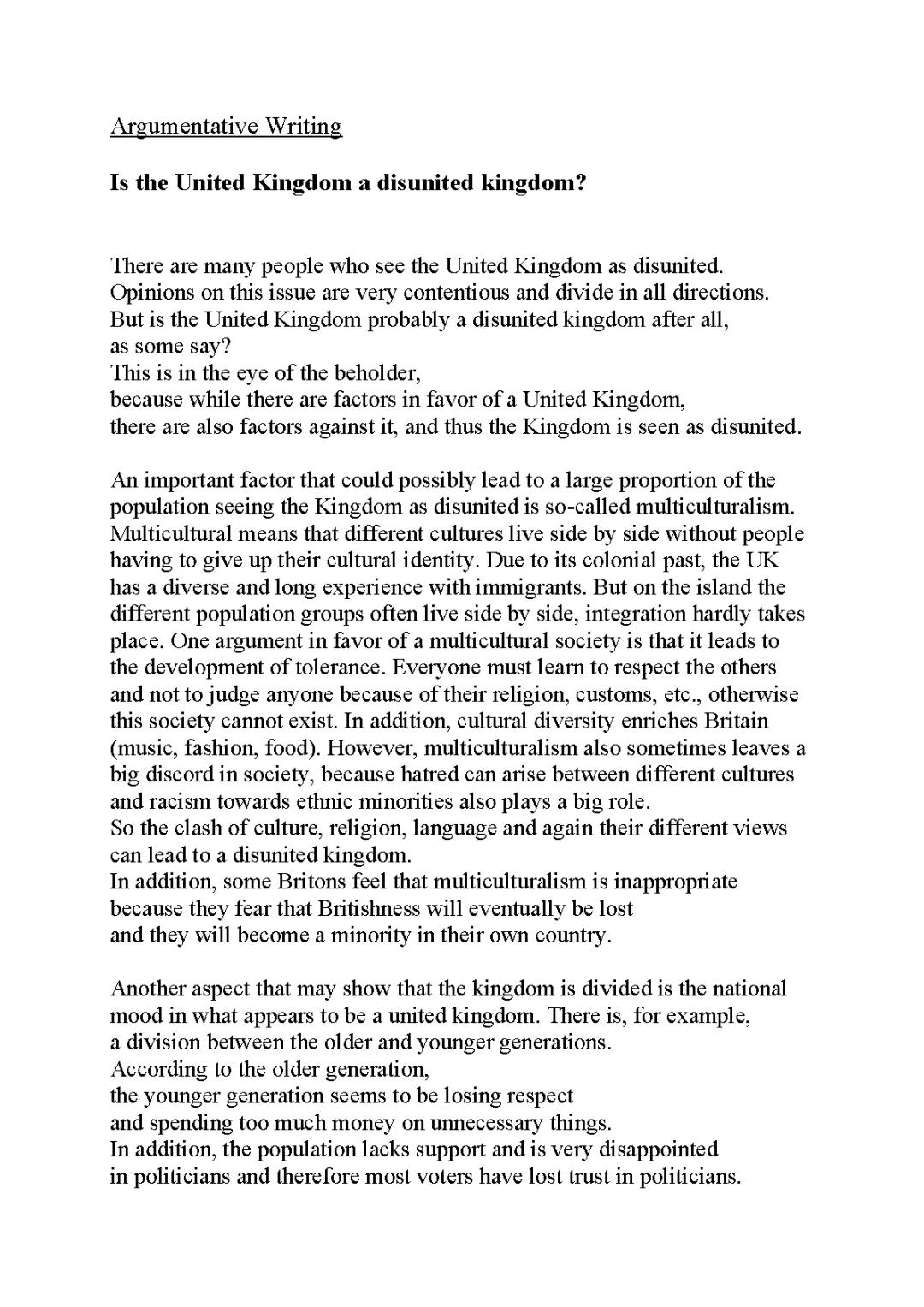  Is the United Kingdom a disunited kingdom ?