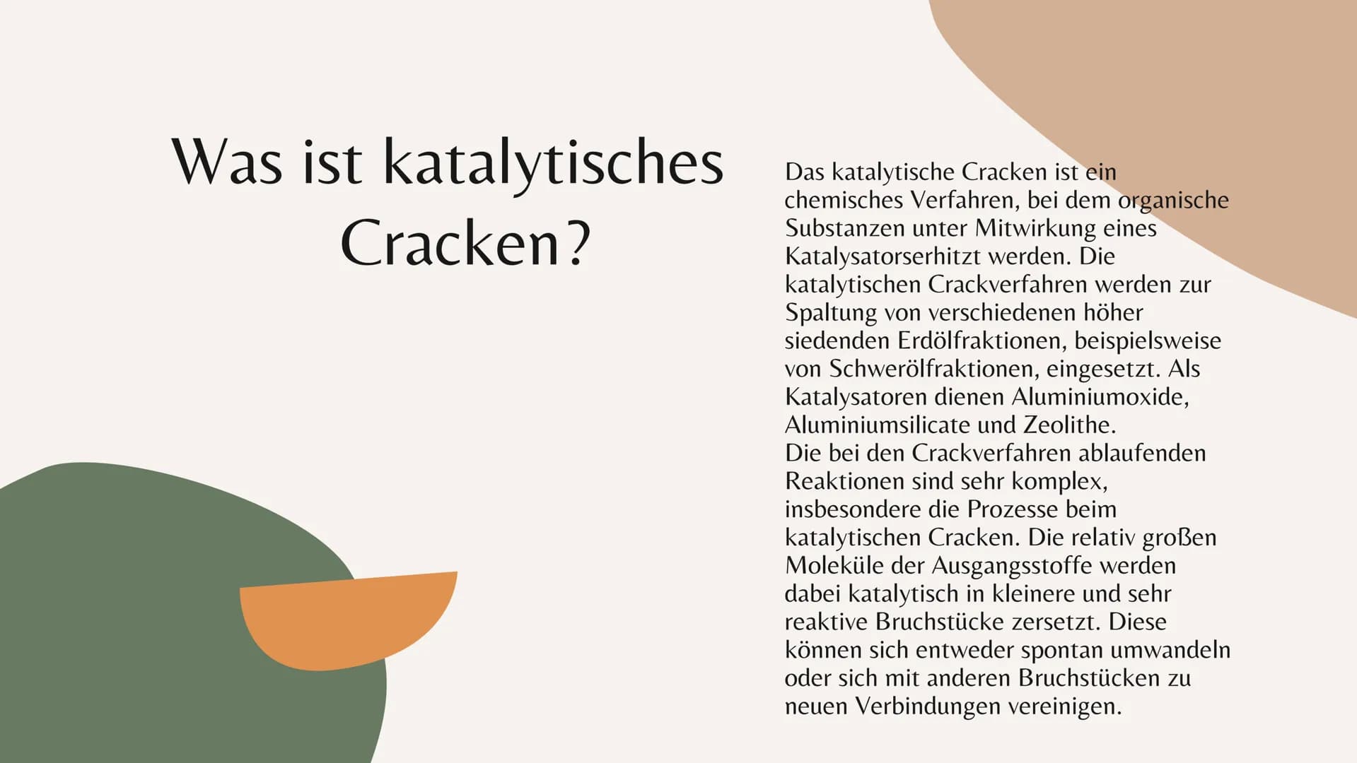 Das
Cracken von Erdölen
Leah Blatt, Sara Ganser Inhalt
ir i
ir i
gr
Was ist cracken?
Katalytisches cracken
Warum crackt man erdöl
Erste mal 