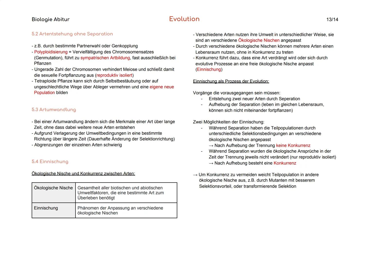 Biologie Abitur
1. Vielfalt und systematische Ordnung der Organismen
1.1 Die Art als Grundeinheit des natürlichen Systems
Biologischer
Artbe