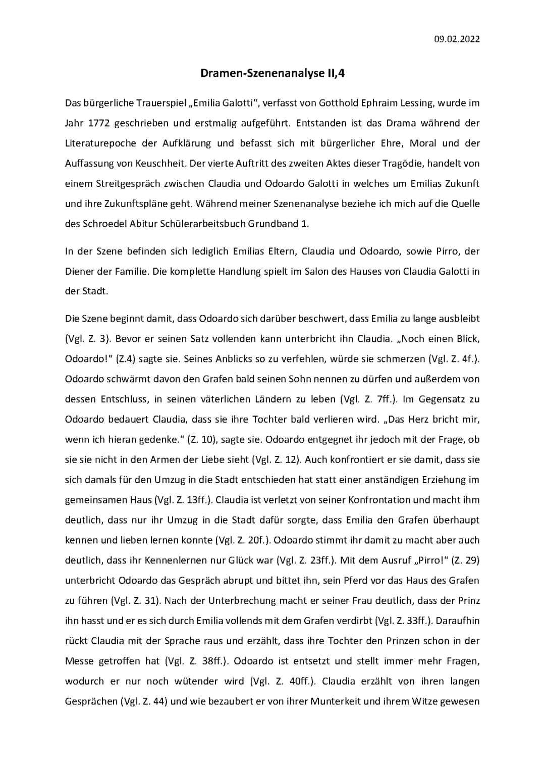 Dramenszenen-Analyse Akt 2, Szene 4