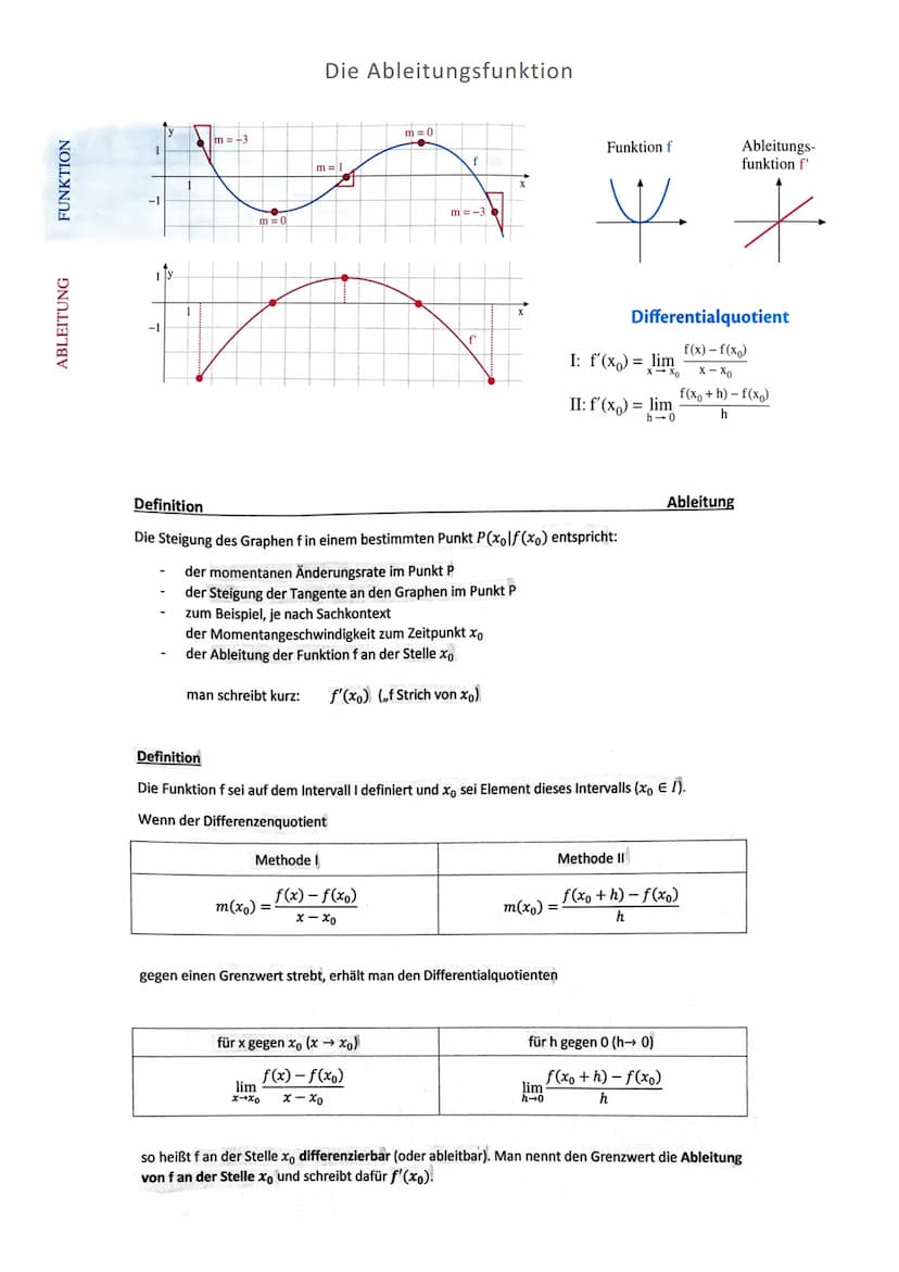 Analysis
Definition 1.10
Eine Funktion mit der Gleichung
f(x) = ax + an ₁-1 + ... a₁x + a
heißt ganzrationale Funktion oder
Polynom vom Grad