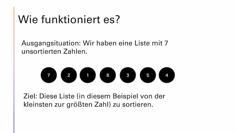 QUICK SORT
Python Algorithmus
Paul Kaschner Info 1
8.1.2020 Sortieralgorithmus:
selection sort +
Was ist
Quick
Sort
●
●
Eine Sortiermöglichk