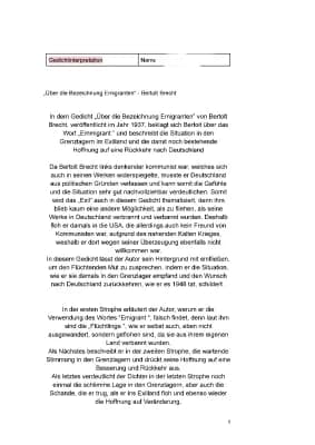 Know GedichtsInterpretation - Bertolt Brecht  thumbnail