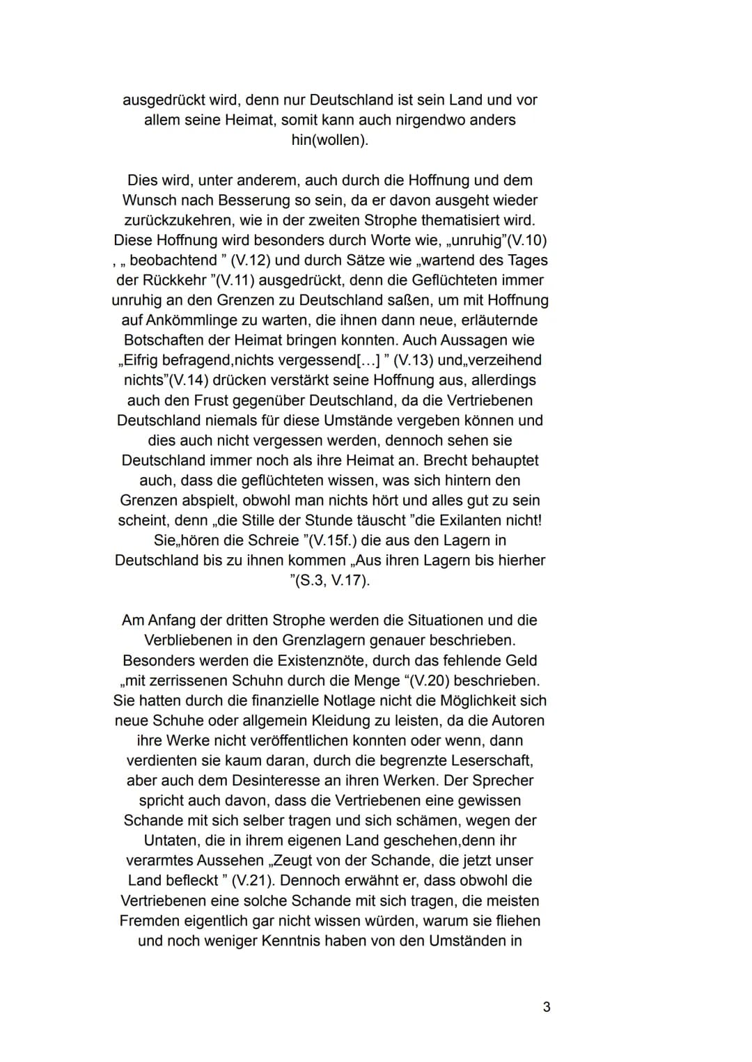 Gedichtinterpretation
Name
„Über die Bezeichnung Emigranten" - Bertolt Brecht
In dem Gedicht ,,Über die Bezeichnung Emigranten" von Bertolt
