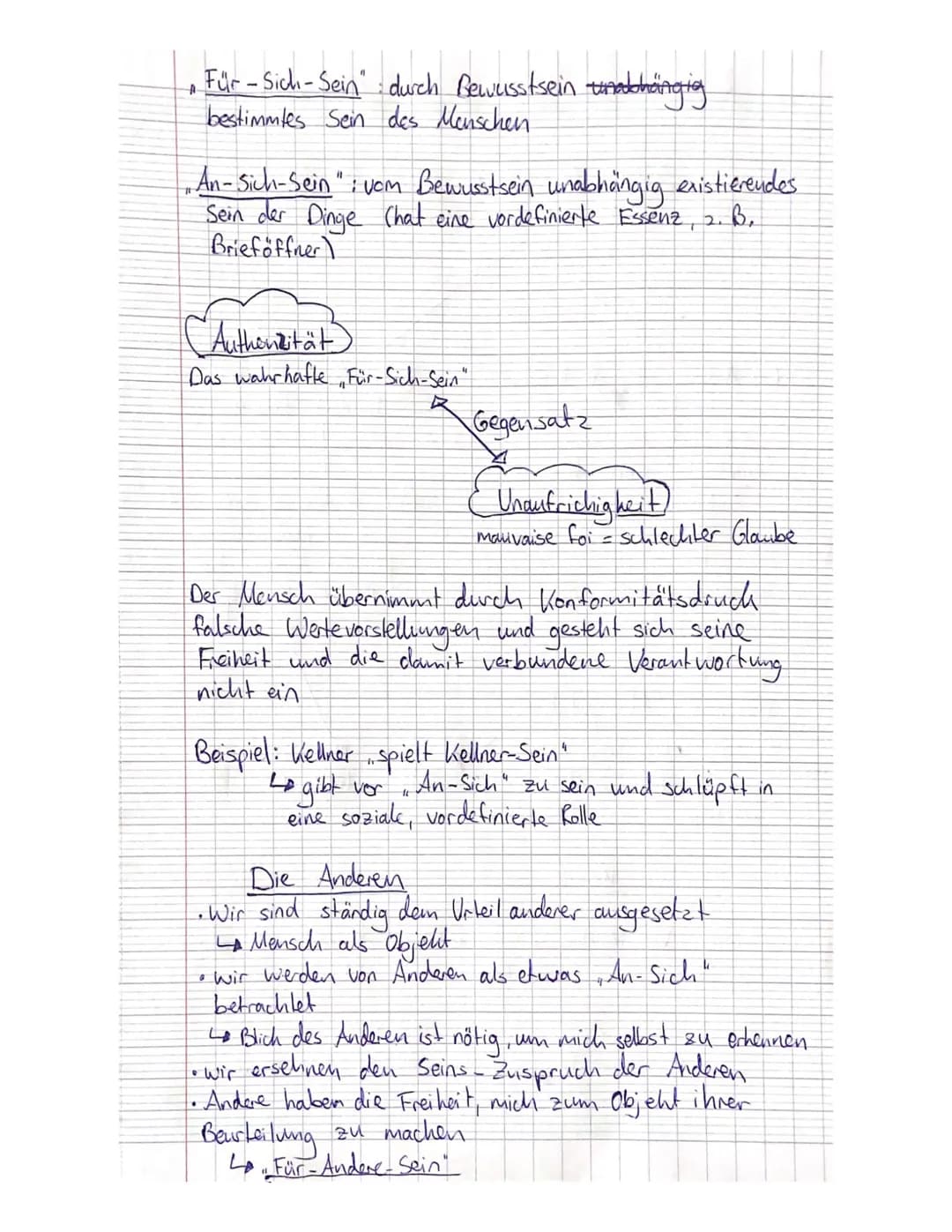 Jean-Paul Sartre - Existentialismus.
" Der Mensch ist nichts anderes als das, wozu
er sich macht."
Existenz: Anwesenheit in der Welt
Essenz: