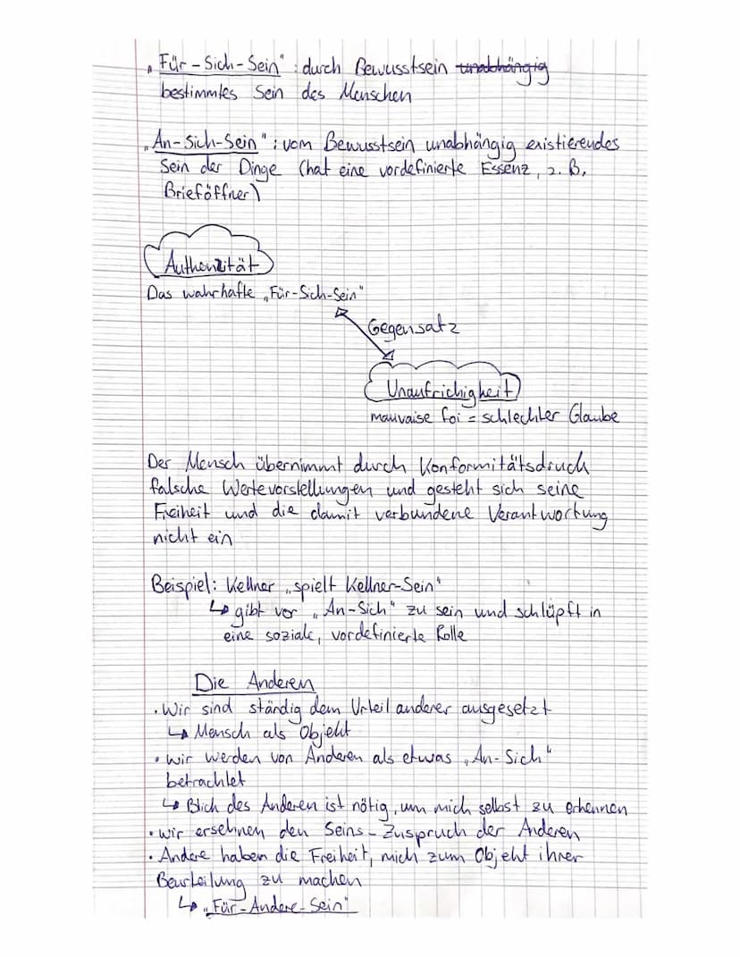 Jean-Paul Sartre - Existentialismus.
" Der Mensch ist nichts anderes als das, wozu
er sich macht."
Existenz: Anwesenheit in der Welt
Essenz: