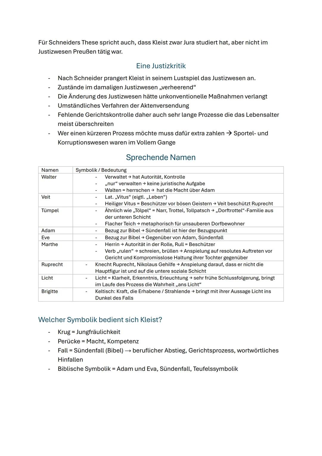 --- OCR Start ---
Deutsch Lernzettel - Der zerbrochne Krug
Klausur:
Nehmt euch eine Szene aus dem Stück und analysiert die Aufgabe 1 und 2 (