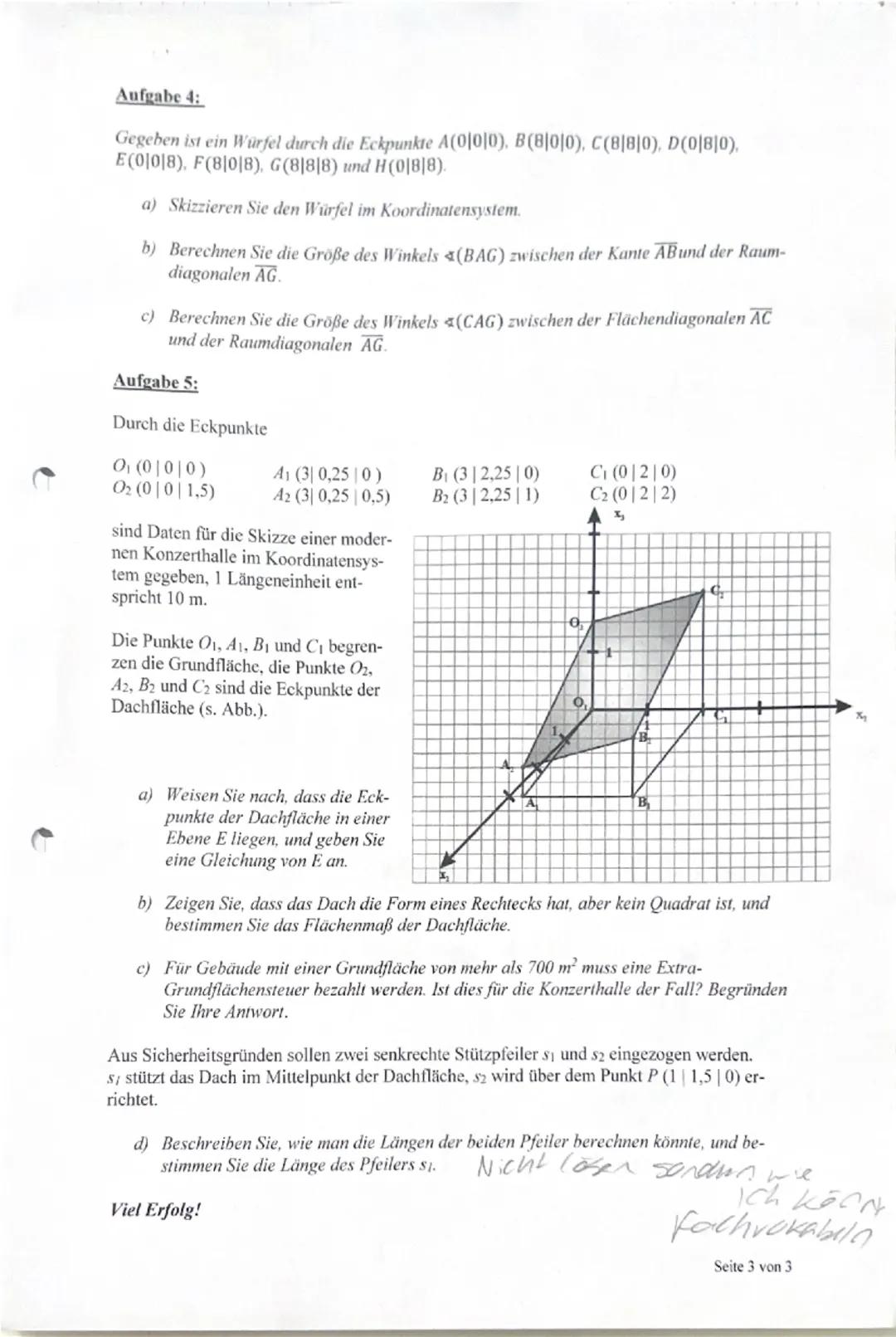 Kurs Q2.1 - M-Q3-GK-1
Klausur Nr. 2
Schuljahr
Name:
4 Std.
Hinweise:
Kommentierte, fachsprachliche korrekte Lösungswege (durch Rechnung oder