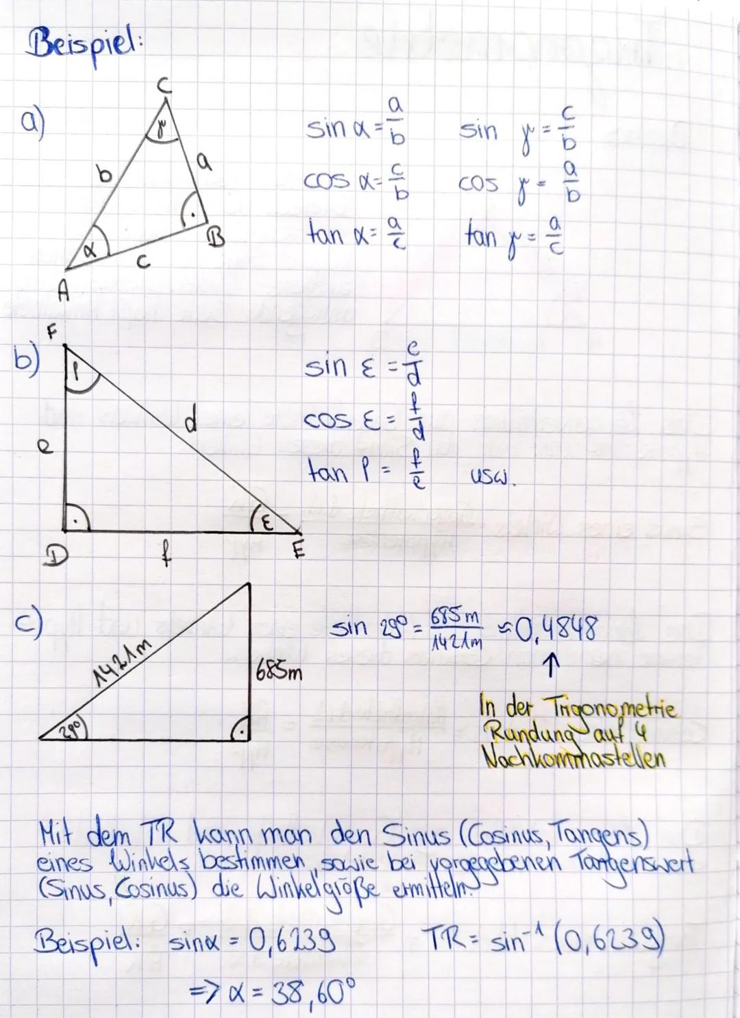 # Trigonometrie

Basics

0

Ankathete

A

C

Gegenkathete

Hypotenuse

B

In pedem rechtwinkligen
Dreieck nennt die einem
spitzen Winkel geg