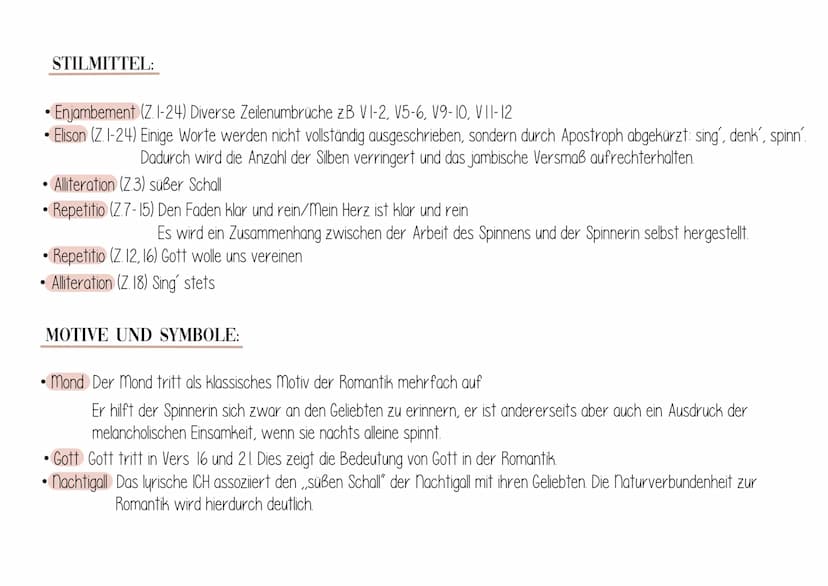 Der Spinnerin Nachtlied
ALLGEMEINES:
- Gedicht von Clemens Brentano
- erschien im Jahr 1802
ist in der Epoche der Romantik entstanden (Heide
