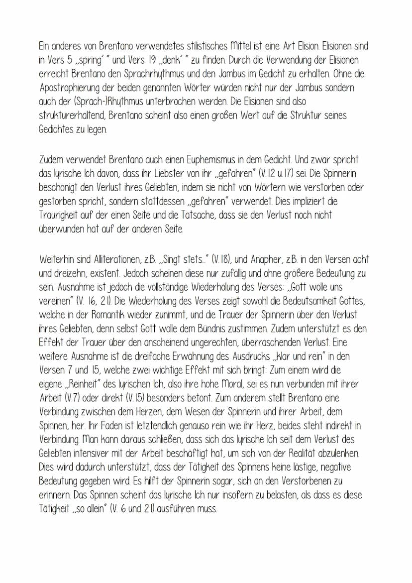 Der Spinnerin Nachtlied
ALLGEMEINES:
- Gedicht von Clemens Brentano
- erschien im Jahr 1802
ist in der Epoche der Romantik entstanden (Heide
