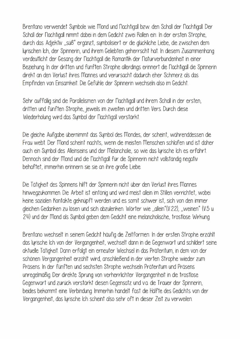 Der Spinnerin Nachtlied
ALLGEMEINES:
- Gedicht von Clemens Brentano
- erschien im Jahr 1802
ist in der Epoche der Romantik entstanden (Heide