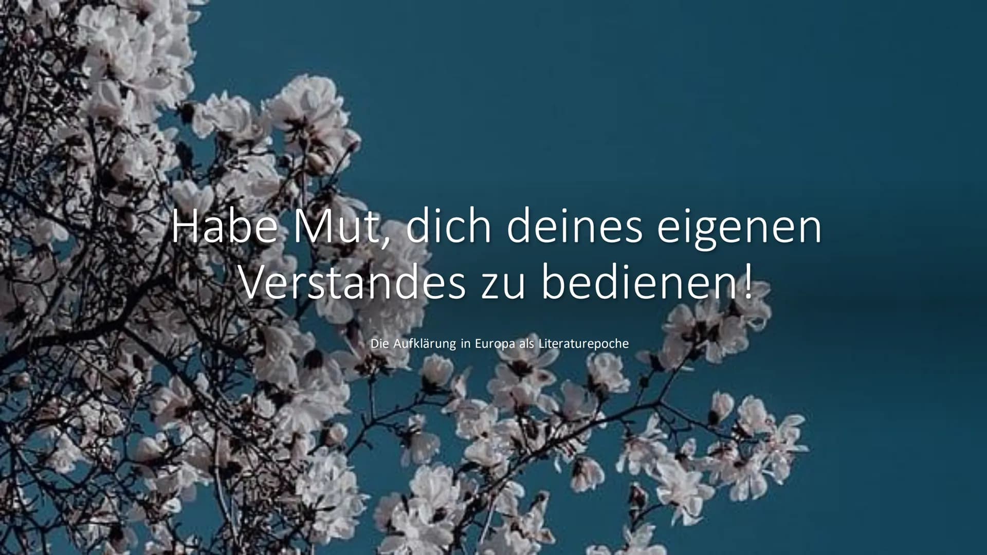 Habe Mut, dich deines eigenen
Verstandes zu bedienen!
Die Aufklärung in Europa als Literaturepoche Inhalt
Daten
• Kurze Zusammenfassung
●
●
