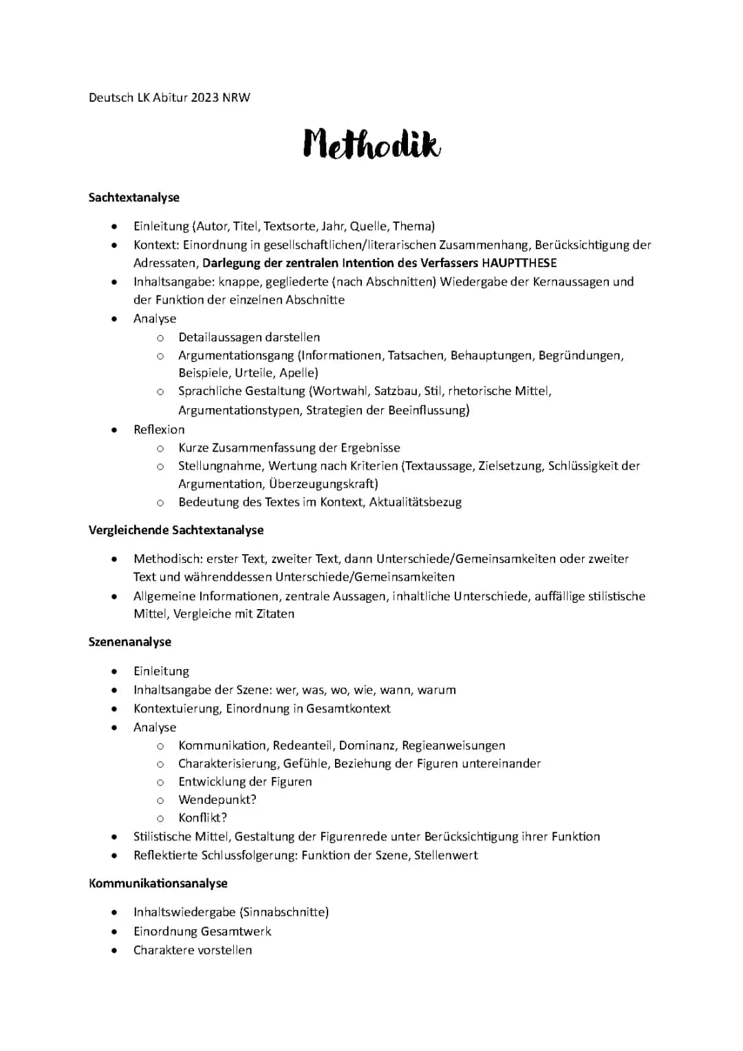 Abitur 2023 NRW Deutsch LK alle Themen