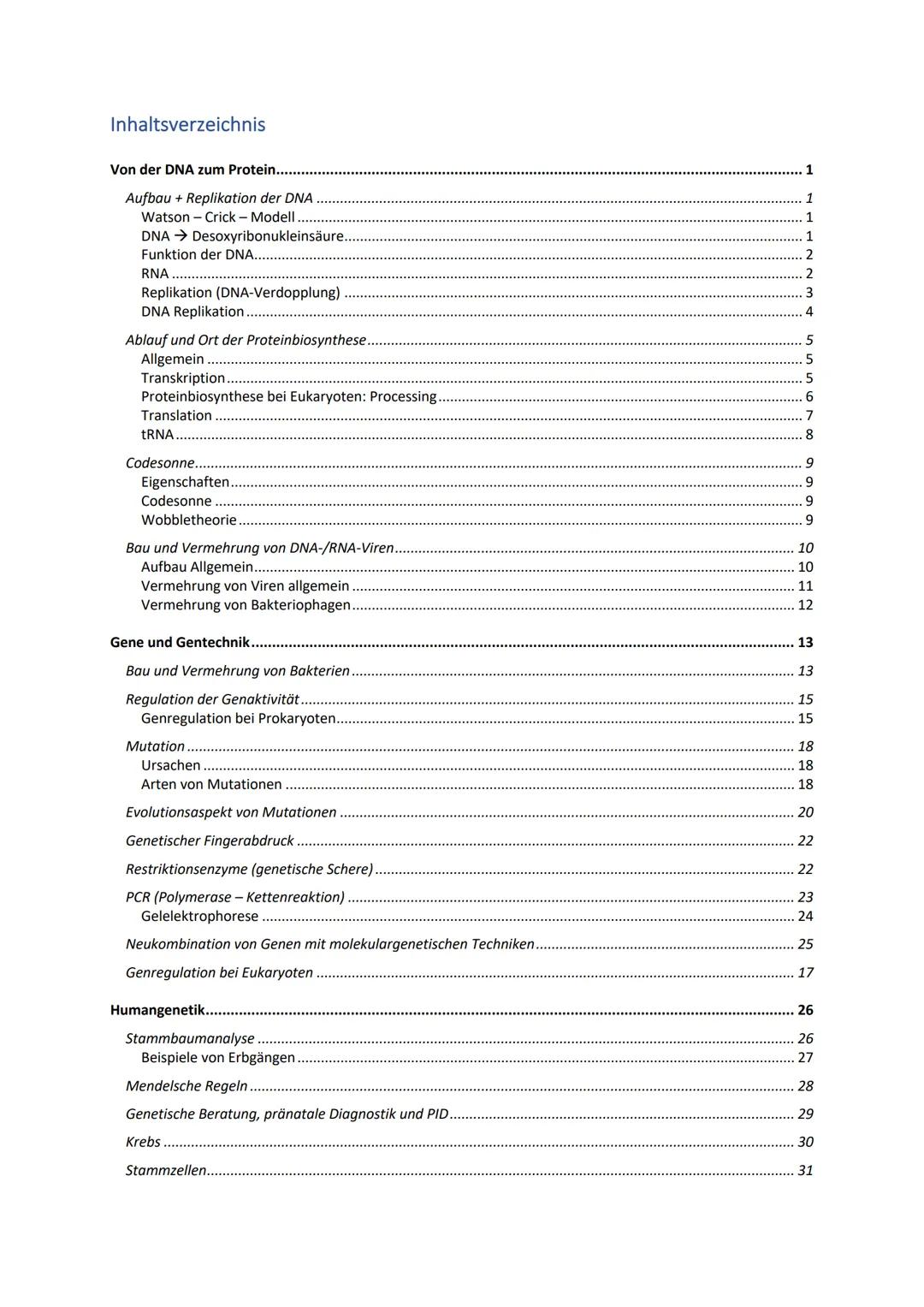 3' 5'
Genetik
Von der DNA zum Protein
Aufbau + Replikation der DNA
Watson - Crick - Modell
●
●
●
DNA → Desoxyribonukleinsäure
●
●
●
DNA-Stru