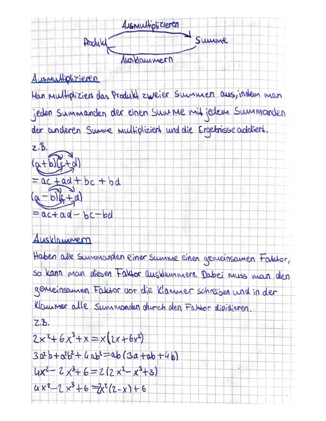 Ausmultiplizieren und ausklammern