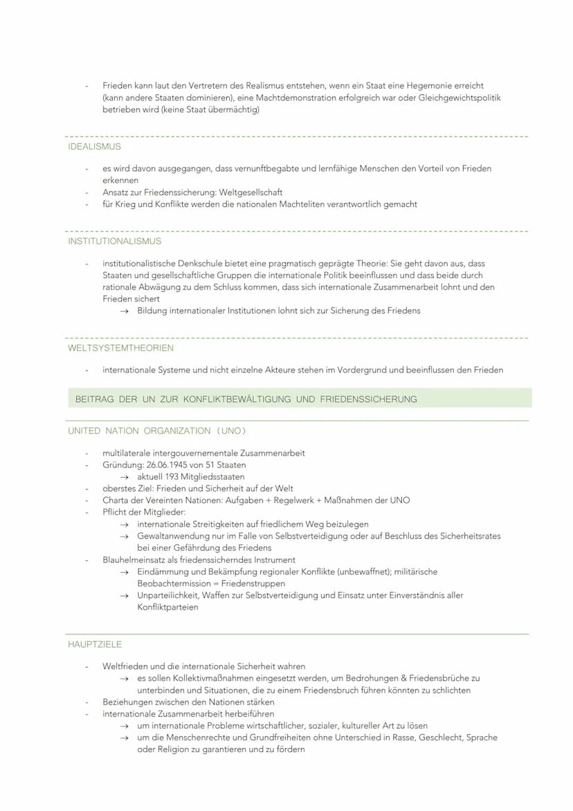 GLOBALE STRUKTUREN UND PROZESSE
INTERNATIONALE FRIEDENS- UND SICHERHEITSPOLITIK
ZIELE UND AUFGABEN
KONFLIKTLÖSUNG
Ursprung von Konflikten: I