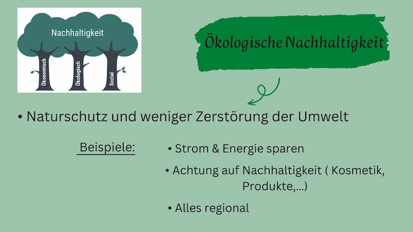 Nachhaltigkeit
Definition
Gründe
Beispiele Handout
NACHHALTIGKEIT
Kern: Prinzip nachdem nicht mehr verbraucht werden darf, als nötig.
Die Be