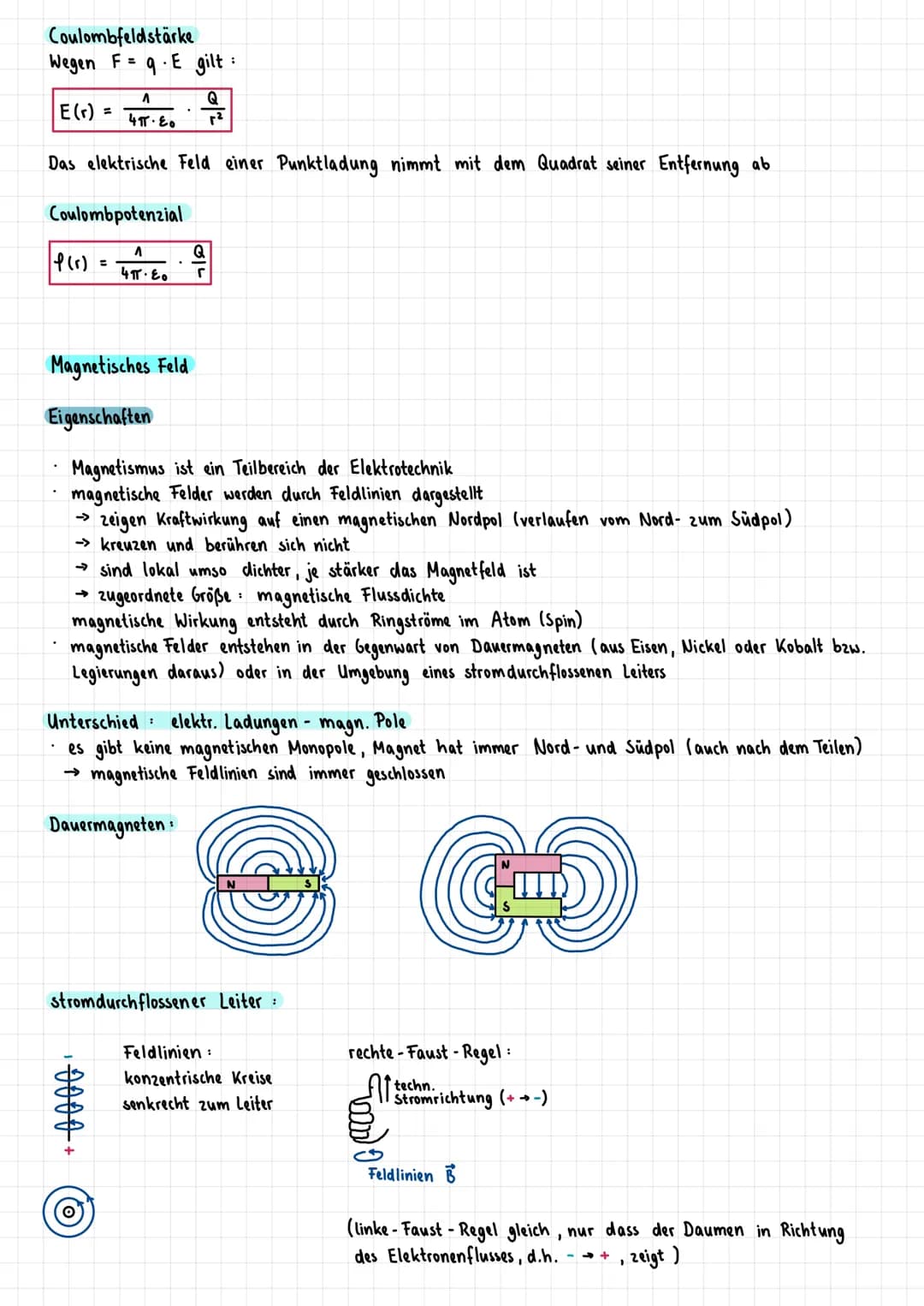 Elektrizität
elektrische Ladung Q
Einheit: Coulomb (C) [^C = MAS]
Träger Elektronen (negative Ladung), Protonen (positive Ladung)
:
Eigensch