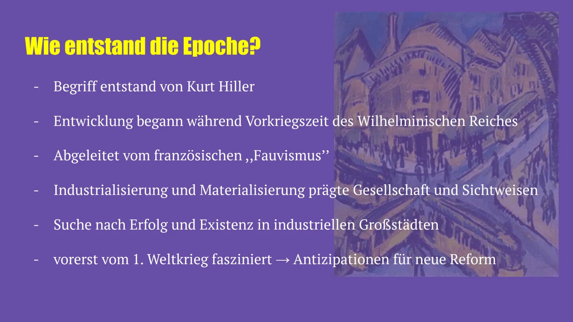 Expressionismus
Jill Nguyen & Jill Foorden Was ist Expressionismusa
Expressionismus: 1905-1925 (in 3 Phasen unterteilt)
bedeutet übersetzt v
