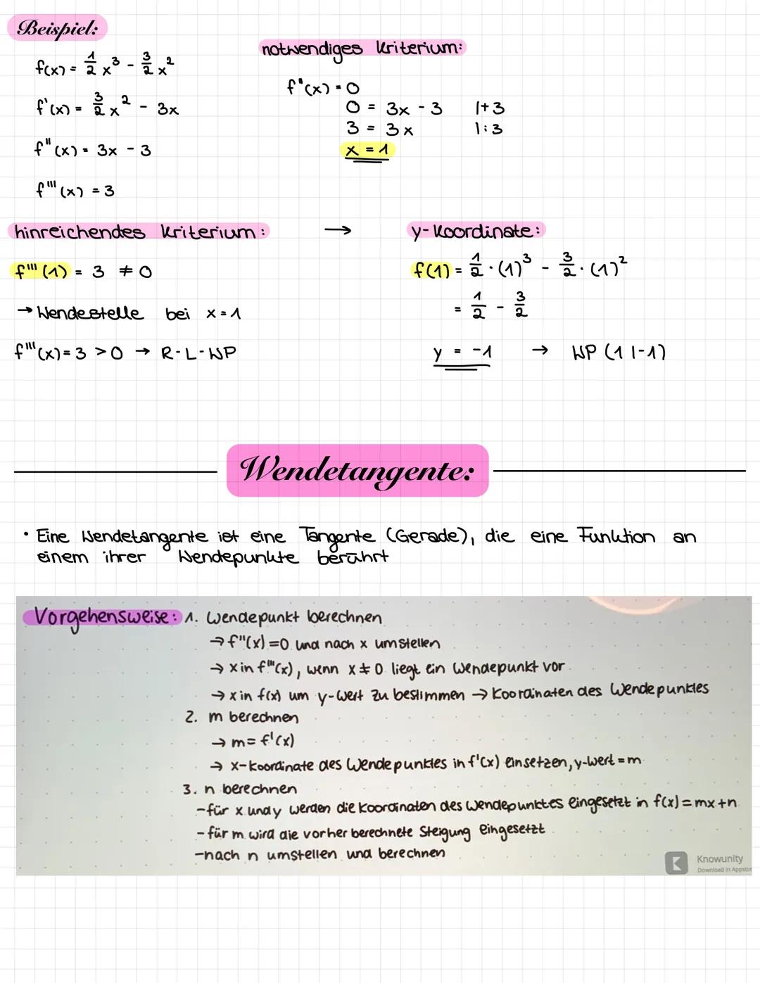 1. Nullstellen:
• Die Schnittstelle einer Funktion mit der
bezeichnet → f(x₂)=0
Allgemeine Vorgehensweise:
Funktionsgleichung 0 setzen → f(x