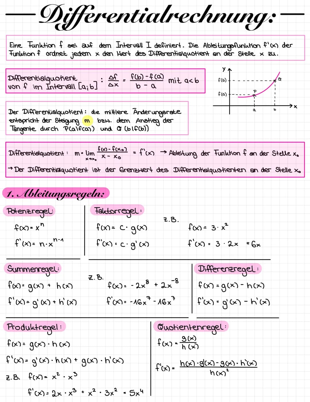 1. Nullstellen:
• Die Schnittstelle einer Funktion mit der
bezeichnet → f(x₂)=0
Allgemeine Vorgehensweise:
Funktionsgleichung 0 setzen → f(x