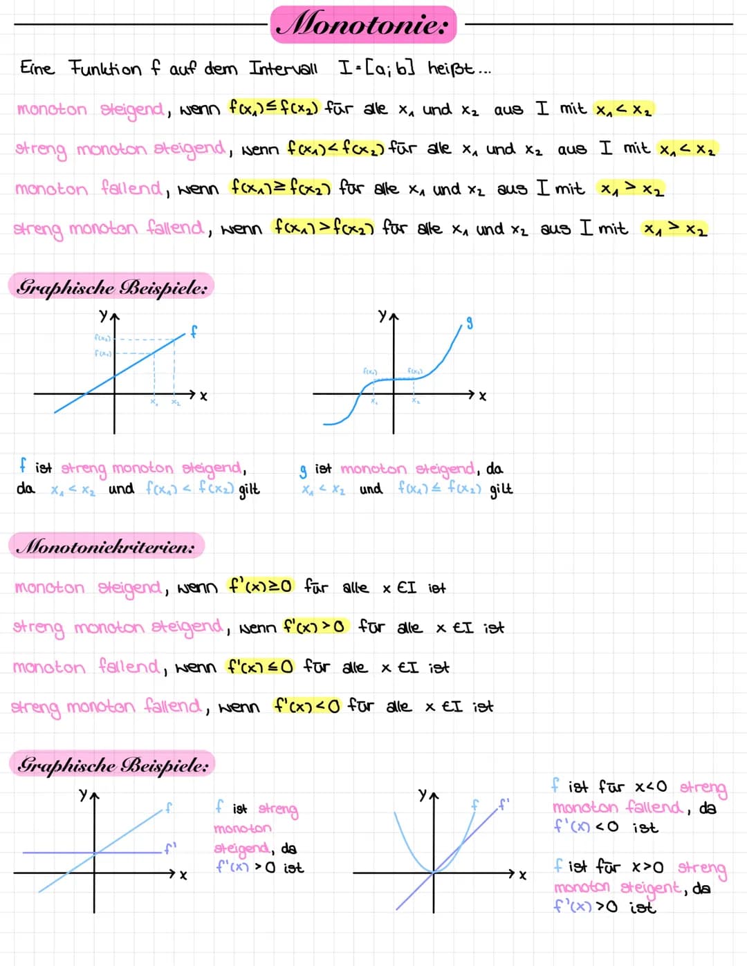 1. Nullstellen:
• Die Schnittstelle einer Funktion mit der
bezeichnet → f(x₂)=0
Allgemeine Vorgehensweise:
Funktionsgleichung 0 setzen → f(x