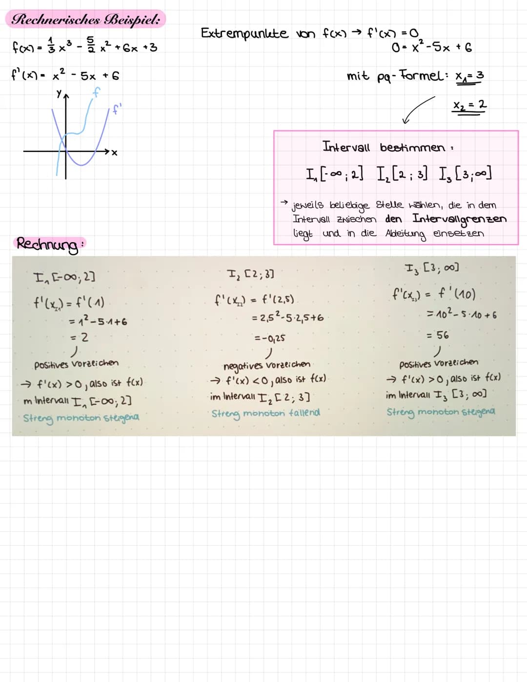 1. Nullstellen:
• Die Schnittstelle einer Funktion mit der
bezeichnet → f(x₂)=0
Allgemeine Vorgehensweise:
Funktionsgleichung 0 setzen → f(x