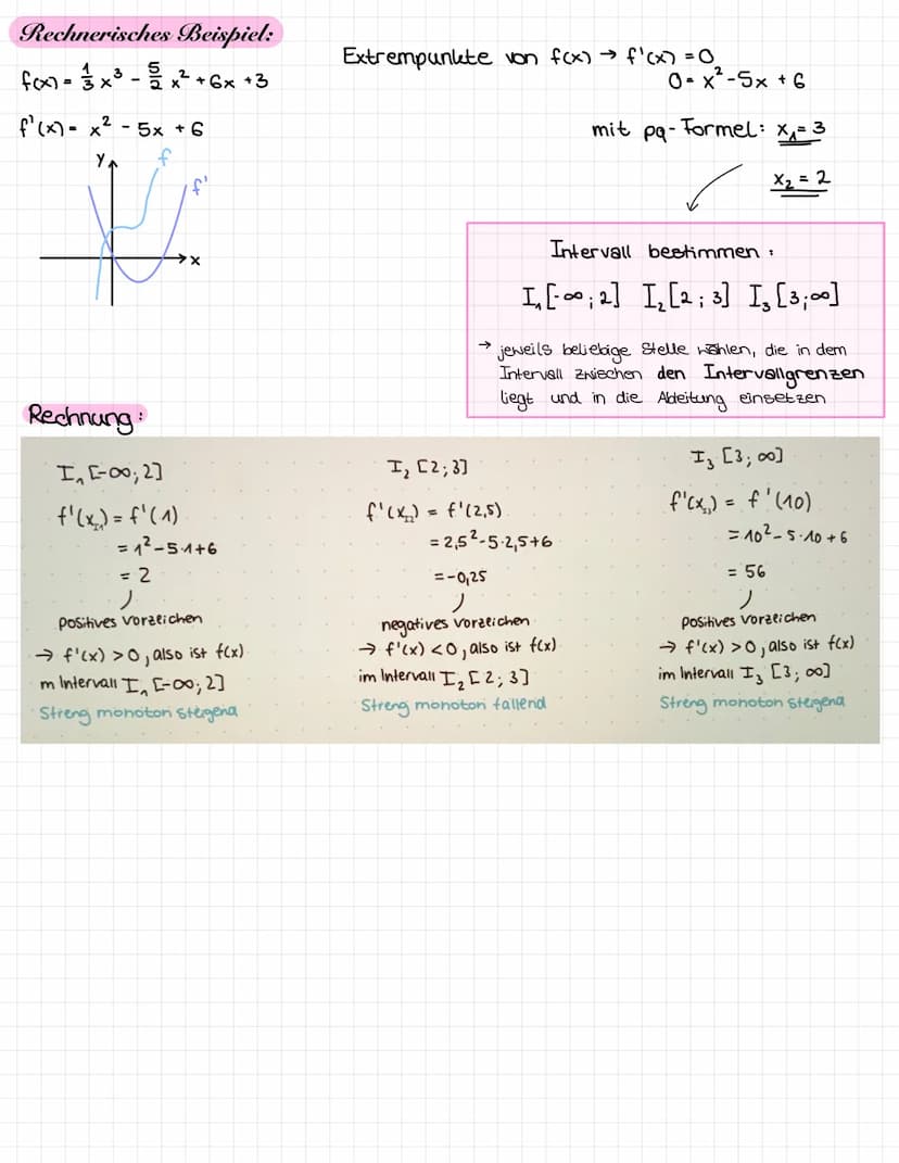 1. Nullstellen:
• Die Schnittstelle einer Funktion mit der
bezeichnet → f(x₂)=0
Allgemeine Vorgehensweise:
Funktionsgleichung 0 setzen → f(x