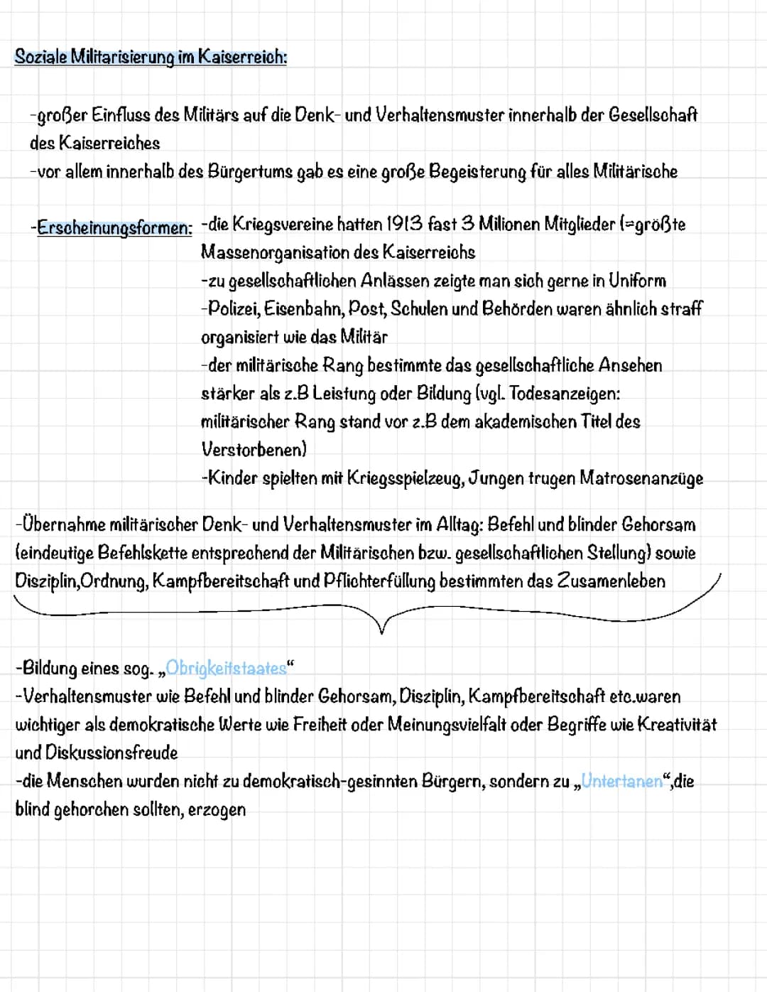 Soziale Auswirkungen des Militarismus im Deutschen Kaiserreich einfach erklärt