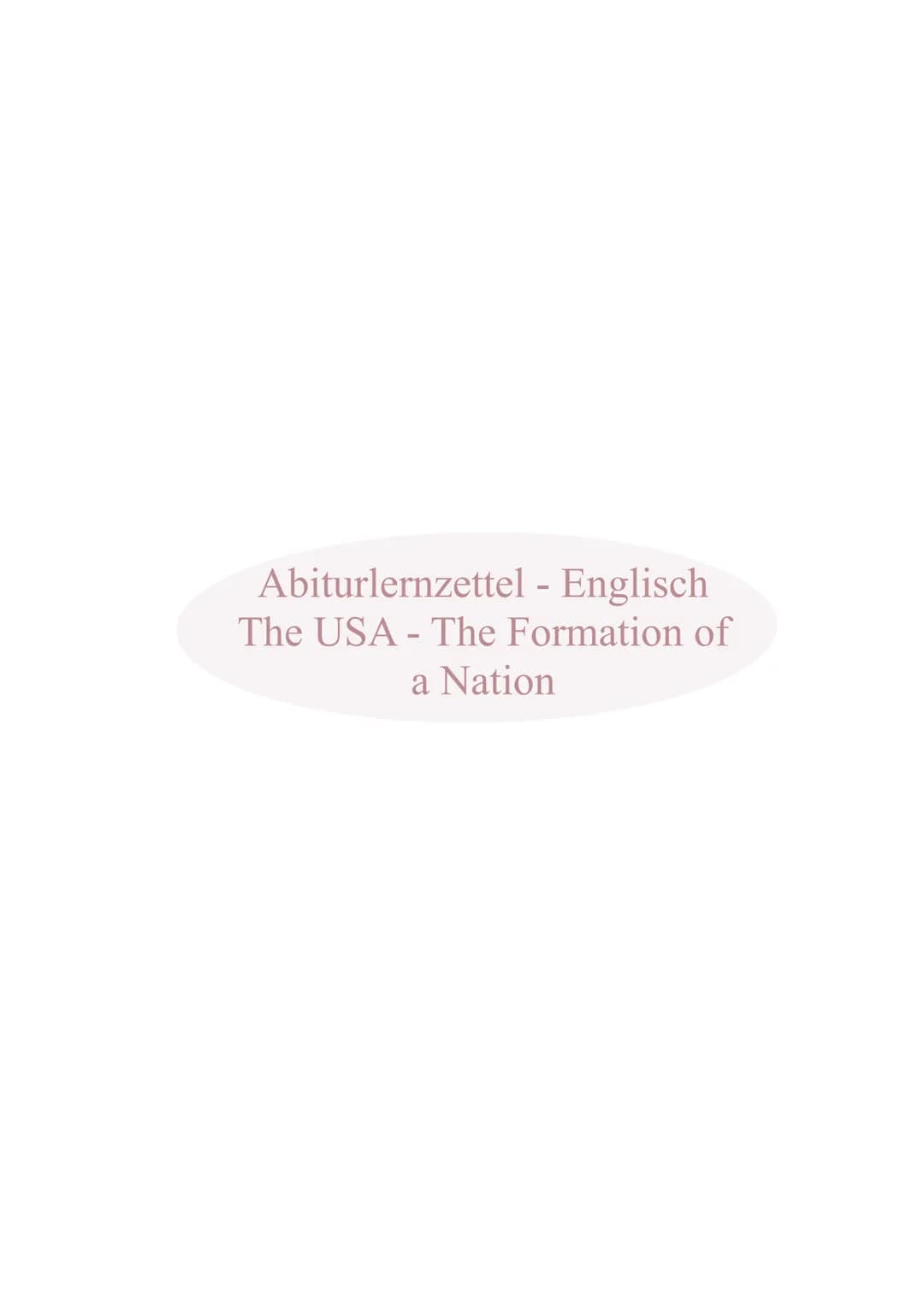 Abiturlernzettel - Englisch
Q1 Abiturlernzettel - Englisch
The USA - The Formation of
a Nation Q1.1 The USA - The Formation of Nation
Develo