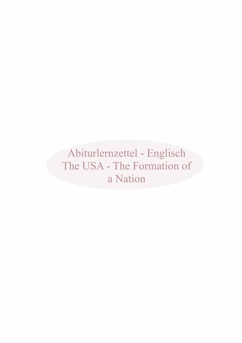 Abiturlernzettel - Englisch
Q1 Abiturlernzettel - Englisch
The USA - The Formation of
a Nation Q1.1 The USA - The Formation of Nation
Develo