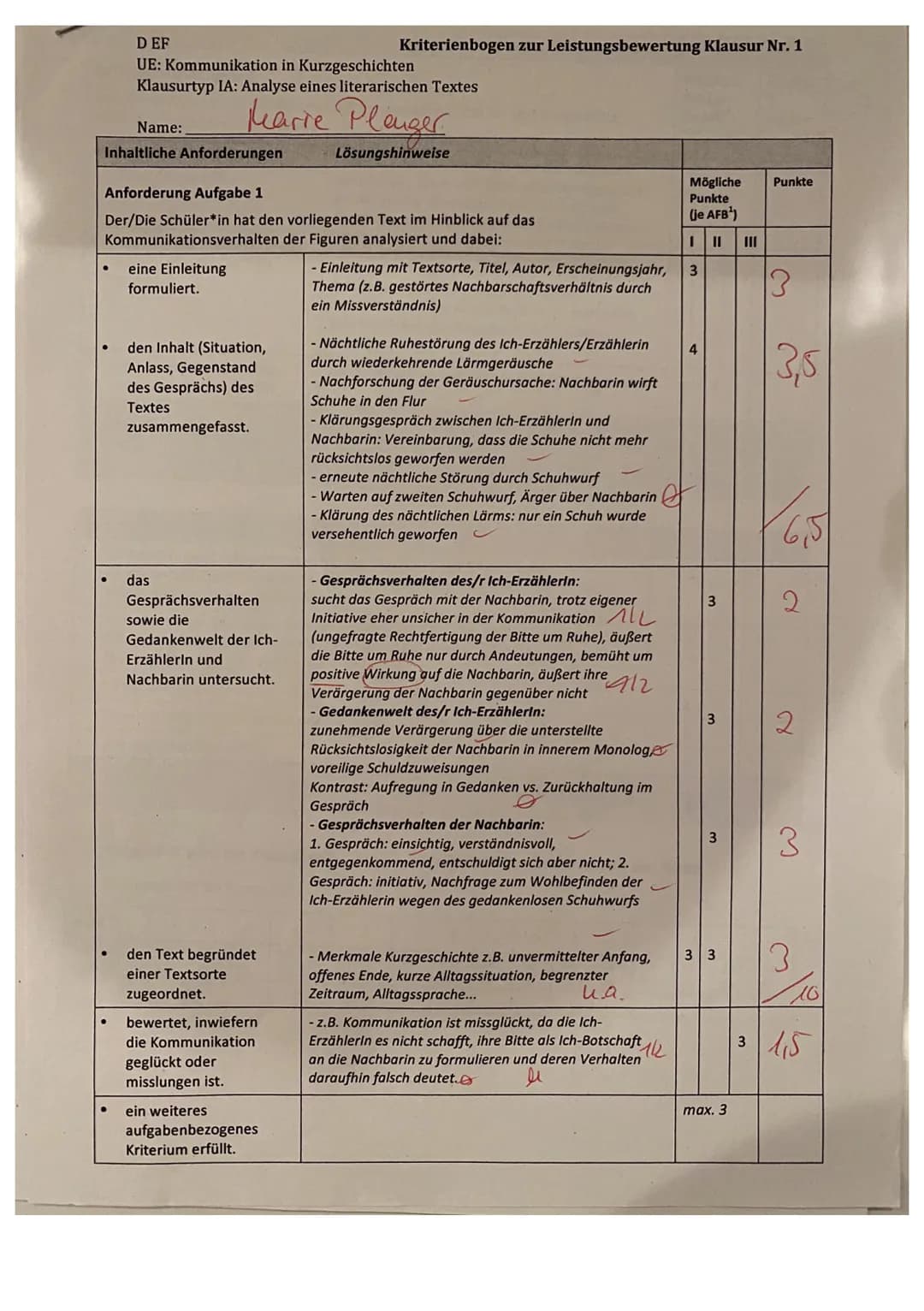 V.LVISVSU
UE: Kommunikation in literarischen Texten
Klausurtyp IA: Analyse eines literarischen Textes
Name: Mane Pleuger
Schreiben Sie auf S