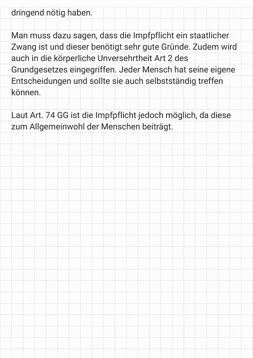 Pro- & Contra Impspflicht
PRO
CONTRA
- Selbstschutz + Fremdschutz
- schützt vor schwerem Verlauf
- Krankheit schlimmer als
Neben-
wirkungen 
