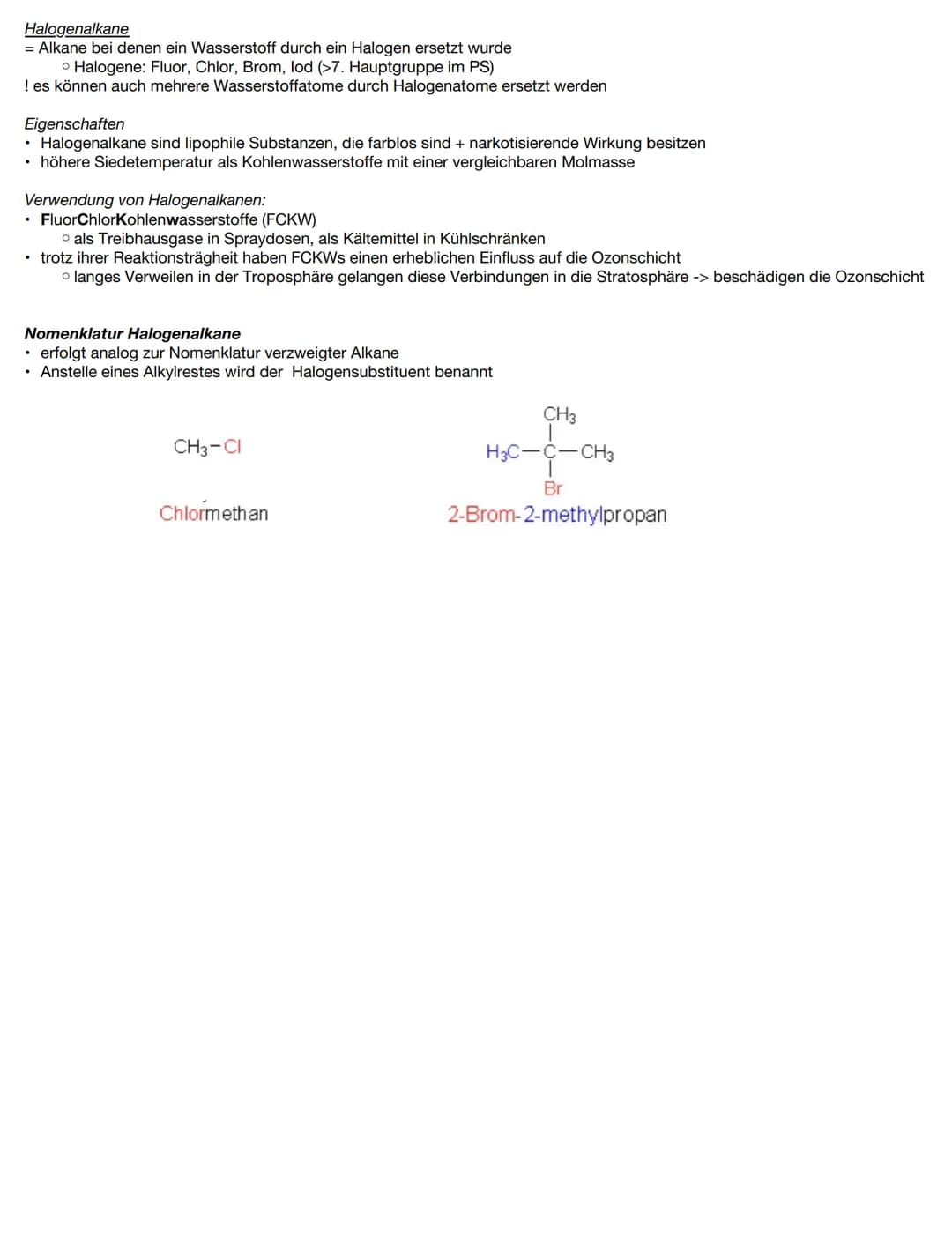 Stoffklassen
Alkane
= Moleküle aus zwei Elementen (Kohlenstoff C + Wasserstoff H)
• Einfachbindungen zwischen den beiden Elementen und keine