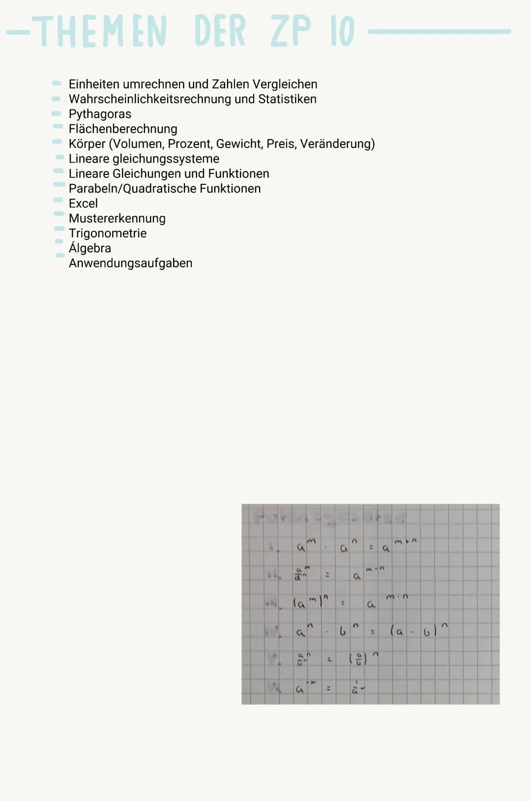 Vorbereitung ZP 10 Mathe 