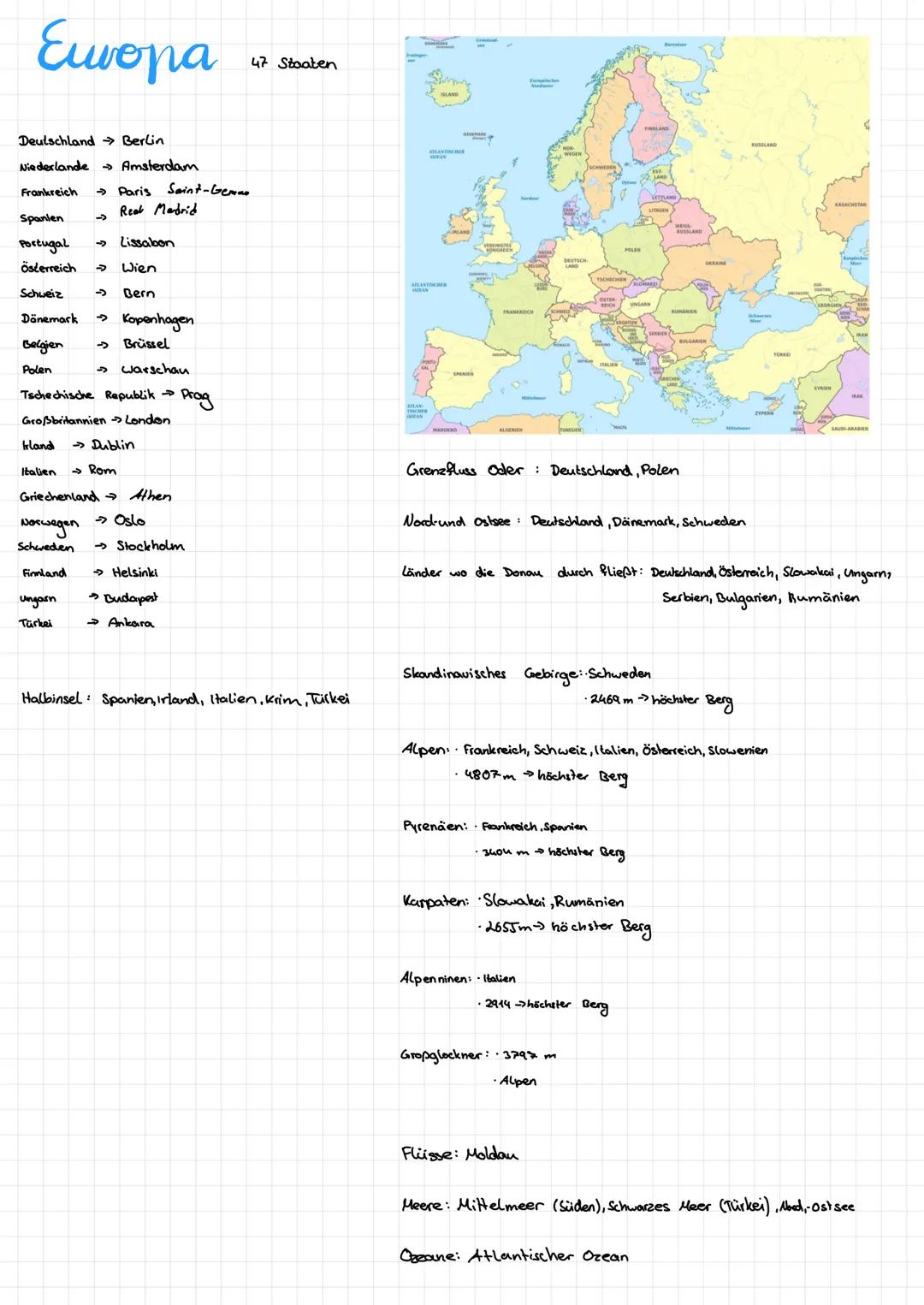 THEMEN
Deutschland / Nachbar Länder
•Gebirge
· Berge
-Bundesländer
·Landeshauptstädte
•Flüsse und Seen
Europa
Länder und deren Hauptstädte
•