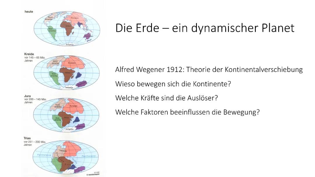 Alfred Wegener und die Kontinentalverschiebung einfach erklärt - Zusammenfassung und Arbeitsblätter