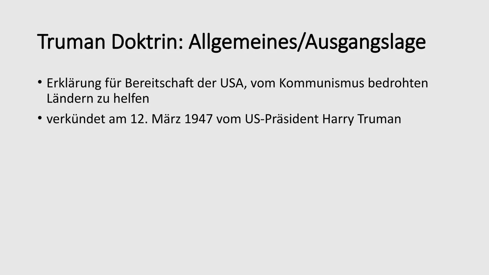 PA
Truman-Doktrin und
Marshall-Plan
Abbildung 1: Präsident Harry S. Truman Gliederung
1. Containment Politik
2. Truman Doktrin: Allgemeines/