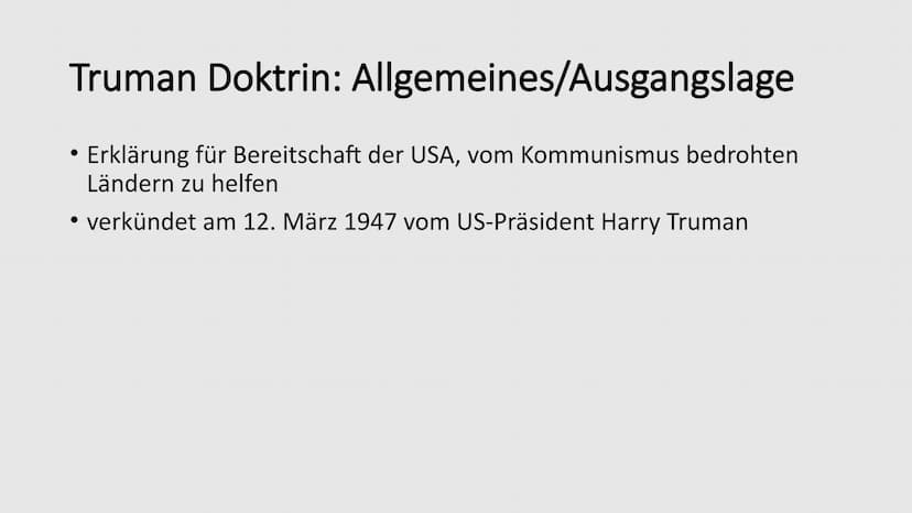 PA
Truman-Doktrin und
Marshall-Plan
Abbildung 1: Präsident Harry S. Truman Gliederung
1. Containment Politik
2. Truman Doktrin: Allgemeines/