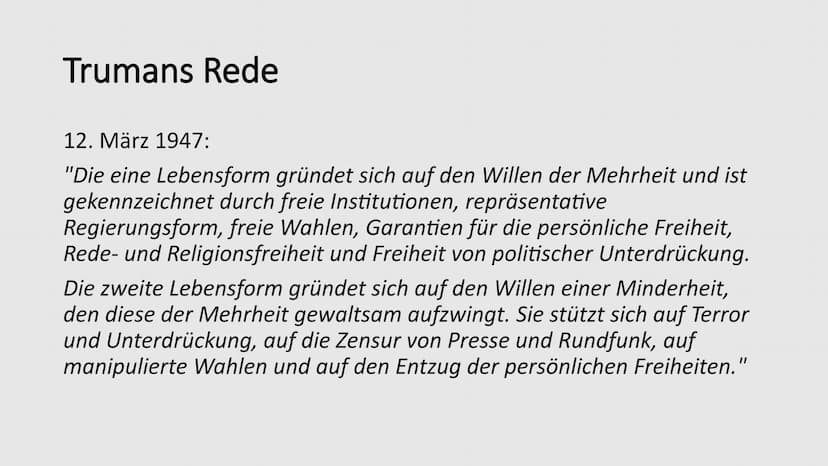PA
Truman-Doktrin und
Marshall-Plan
Abbildung 1: Präsident Harry S. Truman Gliederung
1. Containment Politik
2. Truman Doktrin: Allgemeines/