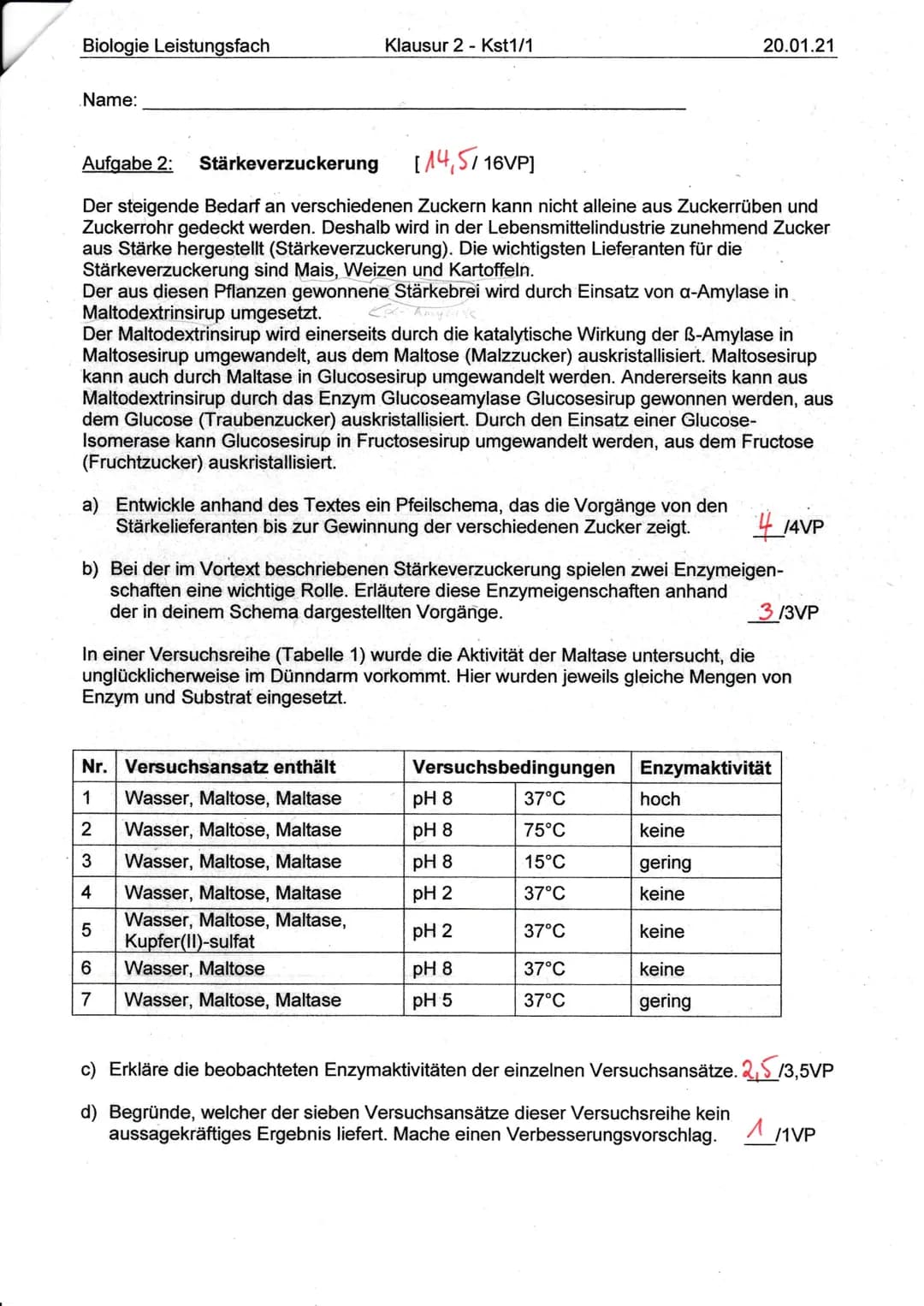 Biologie Leistungsfach
Name:
Clarissa Cerone
Aufgabe 1: Das Leuchten der Glühwürmchen [/13VP]
Jedes Jahr im Juni schwärmen zahlreiche männli