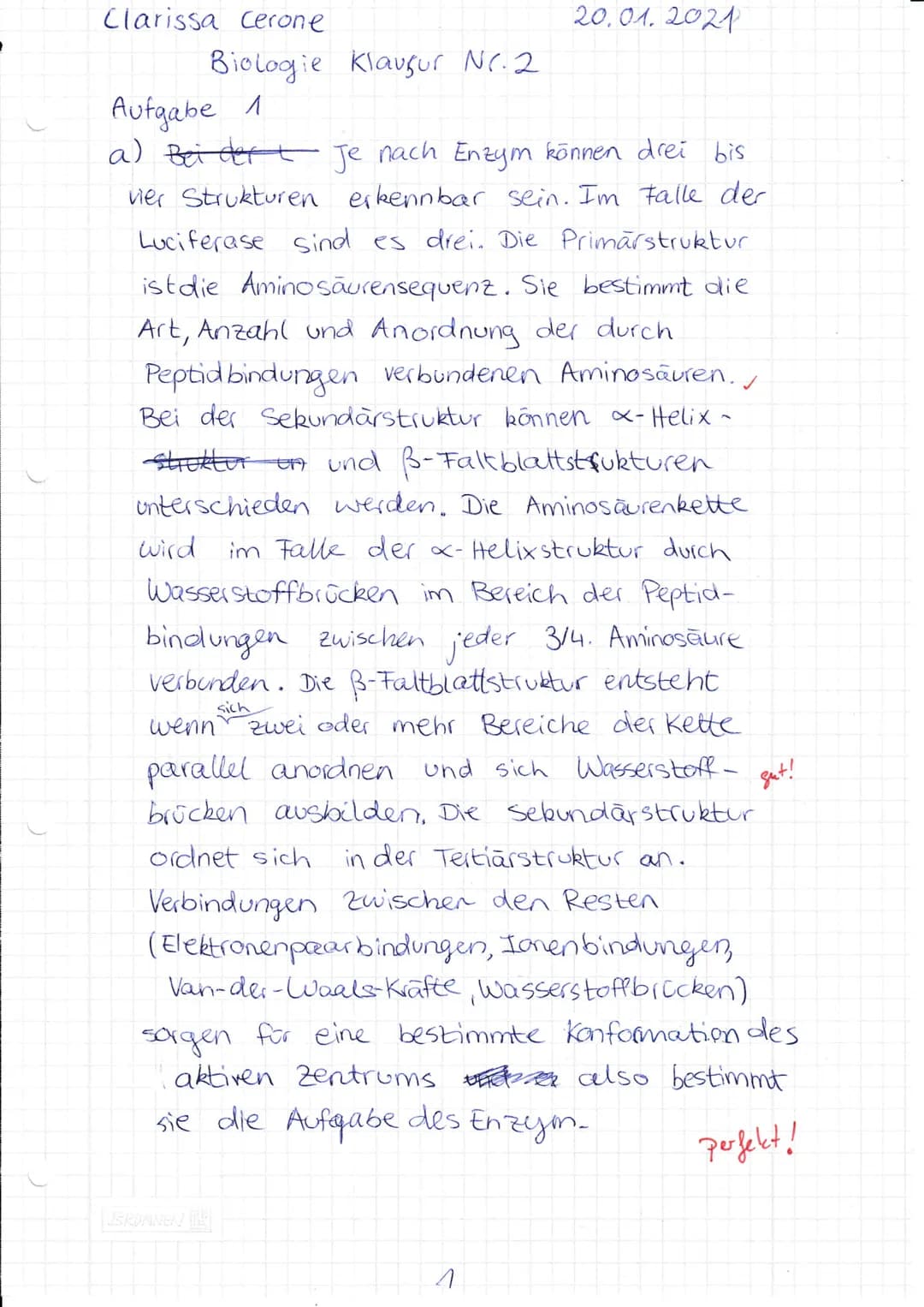 Biologie Leistungsfach
Name:
Clarissa Cerone
Aufgabe 1: Das Leuchten der Glühwürmchen [/13VP]
Jedes Jahr im Juni schwärmen zahlreiche männli