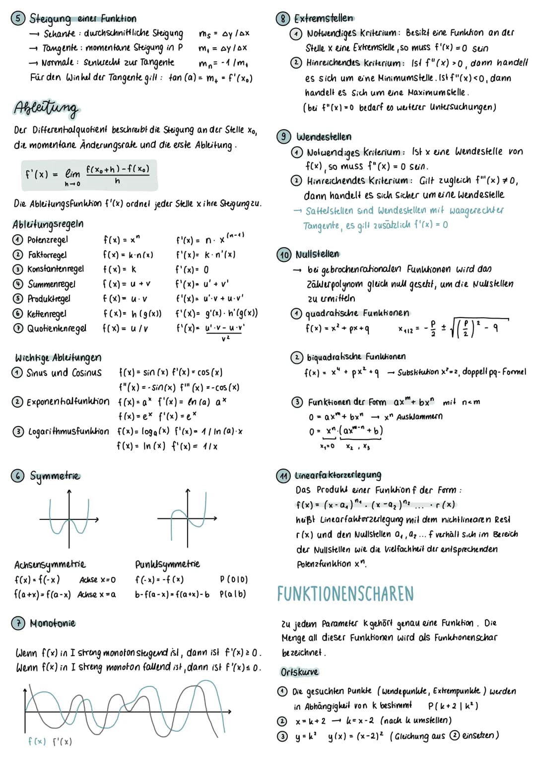ANALYSIS
DIFFERENTIALRECHNUNG
GANZRATIONALE FUNKTIONEN
a₂x² + ax + a
Der Term der Form: anx^+ A(n-₁) X (^-^) +
heißt Polynom und ist eine Ve