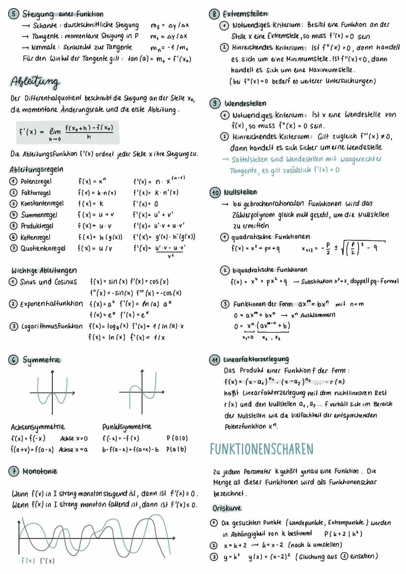 ANALYSIS
DIFFERENTIALRECHNUNG
GANZRATIONALE FUNKTIONEN
a₂x² + ax + a
Der Term der Form: anx^+ A(n-₁) X (^-^) +
heißt Polynom und ist eine Ve