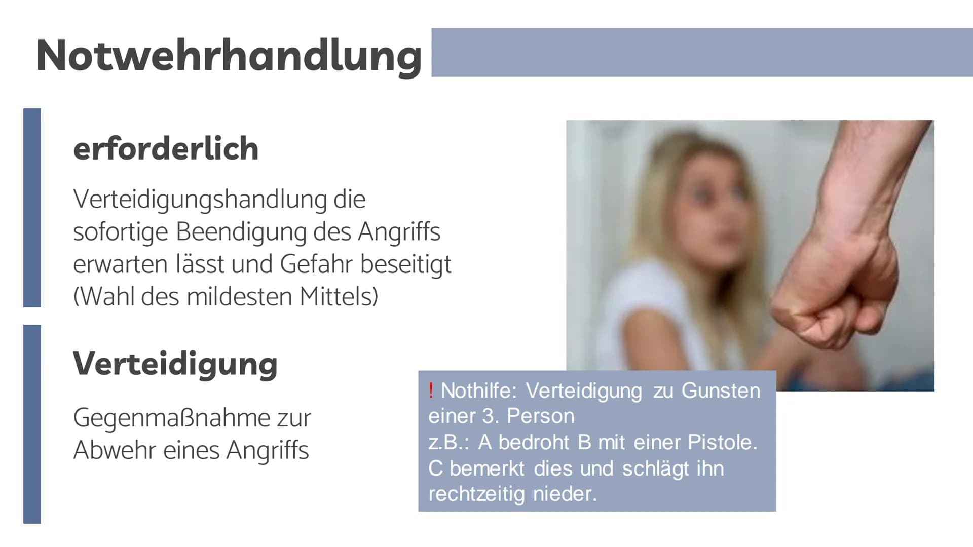NOTWEHR
Vortrag von L. Jasmin Schaefer GLIEDERUNG
1
2
345
§32 StGB Notwehr
§33 StGB Überschreitung der Notwehr
§34 StGB Rechtfertigender Not