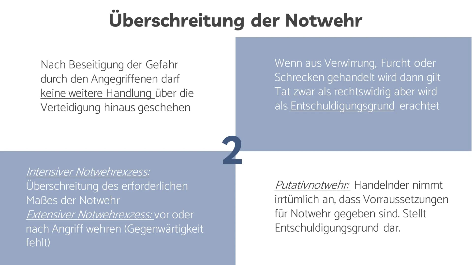 NOTWEHR
Vortrag von L. Jasmin Schaefer GLIEDERUNG
1
2
345
§32 StGB Notwehr
§33 StGB Überschreitung der Notwehr
§34 StGB Rechtfertigender Not