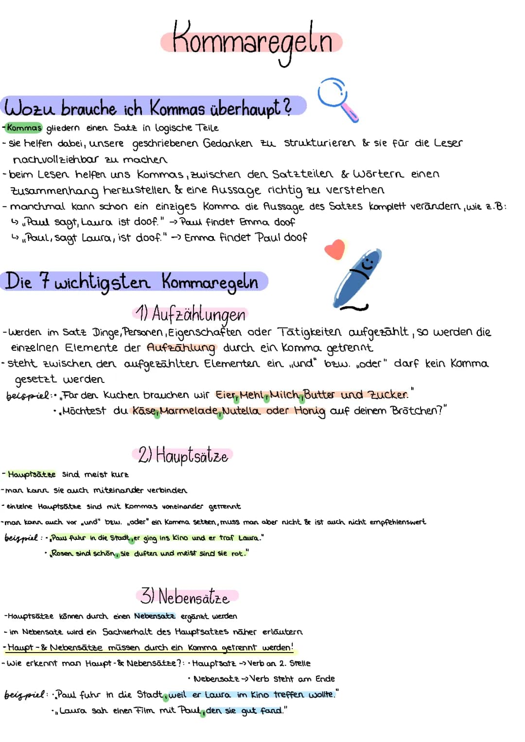 Kommaregeln Deutsch