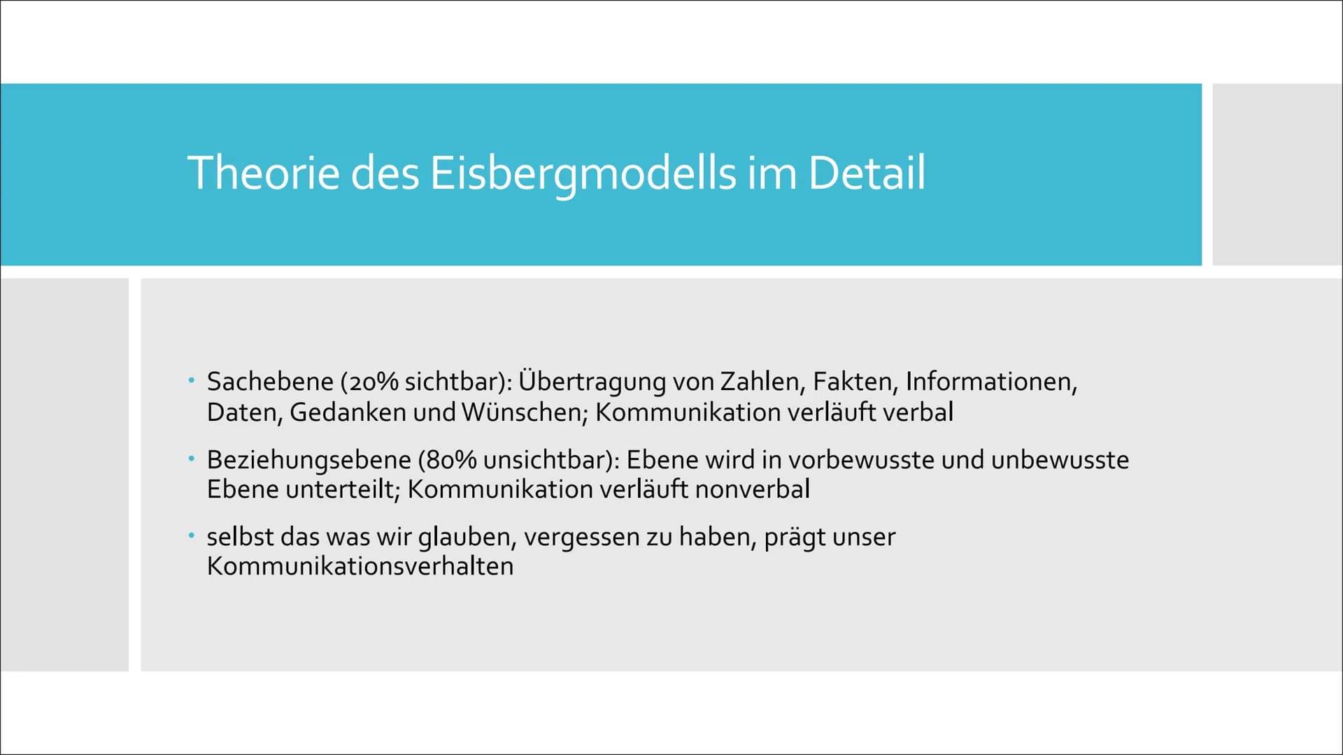 Fiona, Klaudia & Djamila
Eisbergmodell
Sigmund
Freud Gliederung
• Der Eisberg
• Eisbergmodell - was ist das?
Theorie des Eisbergmodells im D