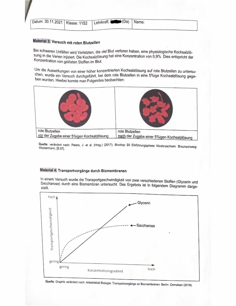 BIOLOGIE-KLAUSUR NR. 1; Themenbereich: Cytologie
(Da) Name:
Datum: 30.11.2021 Klasse: 11S2
Es wurden 42,5 Punkte von 48
13 Punkte
Lehrkraft: